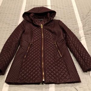 Via Spiga petite small women’s maroon puffer coat